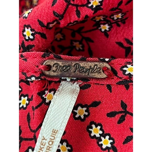 Free People Red Wrap Clara Dress Size M - Picture 11 of 11